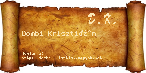 Dombi Krisztián névjegykártya